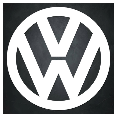 Drevený obraz - Znak loga Volkswagen, Biela