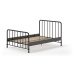 Čierna kovová jednolôžková posteľ s roštom 140x200 cm BRONXX – Vipack