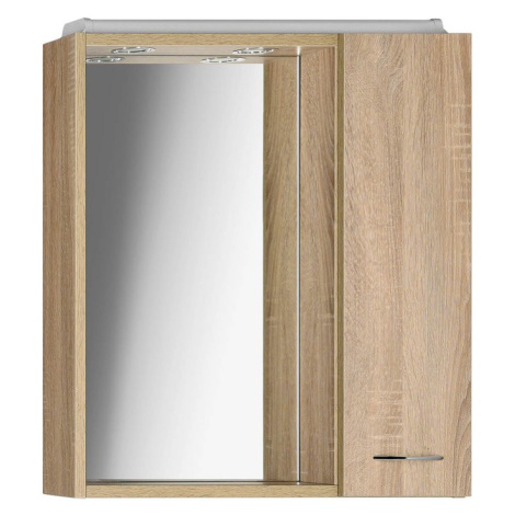 ZOJA / KERAMIA FRESH galerka s LED osvetlením, 60x60x14cm, dub platin, pr 45028 AQUALINE