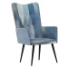 vidaXL Kreslo wingback patchwork denim plátno