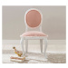 Rustikálna čalúnená stolička ballerina - biela/lososová