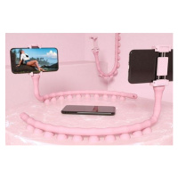 Prísavný flexibilný držiak telefónu s červíkom Ružový