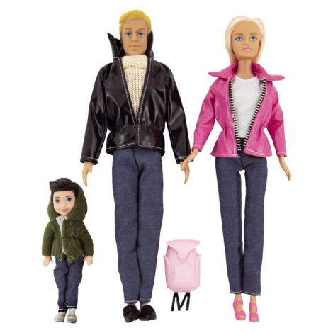 Bábika s panáčikom 30cm a dieťaťom - rodina plast nekĺbová Teddies