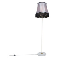 Stojacia lampa mosadz s odtieňom Granny B čierno-sivá 45 cm - Kaso