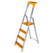 Hliníkový rebrík so 4 schodíkmi a nosnosťou 150 kg, oranžovej farby