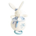 Plyšový zajačik s melódiou Bunny Sailor Music Box Perlidoudou Doudou et Compagnie modrý 14 cm v 