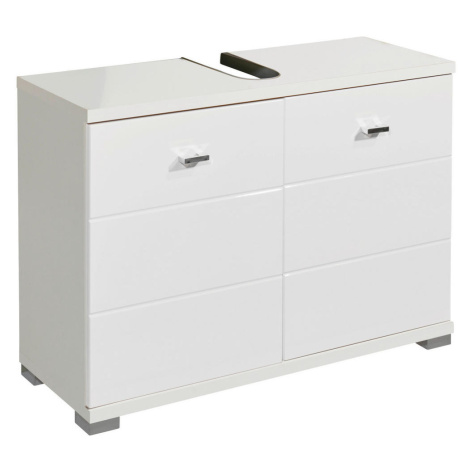 Livetastic SKRINKA POD UMÝVADLO, biela s vysokým leskom, biela, 80/57/31 cm