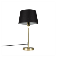 Stolová lampa zlatá / mosadz s čiernym tienidlom nastaviteľná 25 cm - Parte