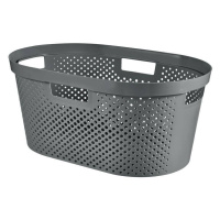 Kôš Curver® INFINITY RECYCLED 40L, antracit, 59x39x27 cm, na bielizeň, prádlo