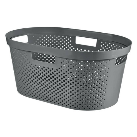 Kôš Curver® INFINITY RECYCLED 40L, antracit, 59x39x27 cm, na bielizeň, prádlo