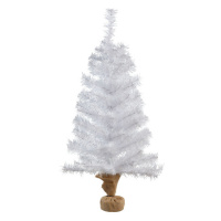 LIVARNO home Umelý vianočný stromček v jutovom vrecku (biela)