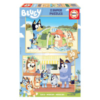 Drevené puzzle Bluey Educa 2x50 dielov