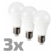 ECOLUX LED žiarovka 3-pack, klasický tvar, 12W, E27, 3000K, 270°, 980lm, 3ks v baleniu