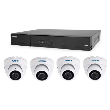 Kamerový set 1x AVTECH NVR AVH2109AX a 4x 8MPX IP Dome kamera AVTECH DGM8208SVAT + 4x Kábel UTP 