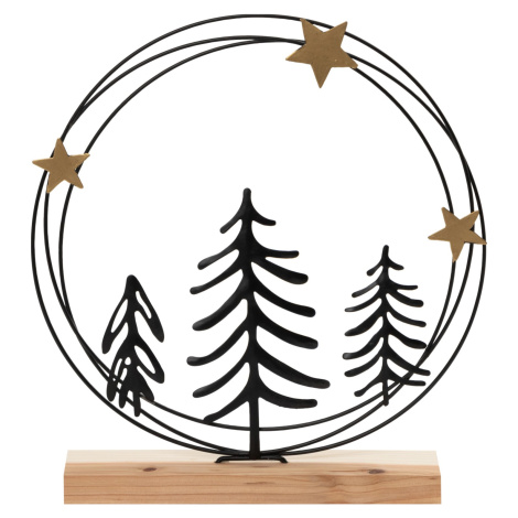 Vianočné dekorácie veniec na drevenom podstavci, rôzne druhy, 26 x 24 x 5 cm