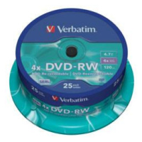 VERBATIM DVD-RW(25-pack)Spindle/4x/4.7GB