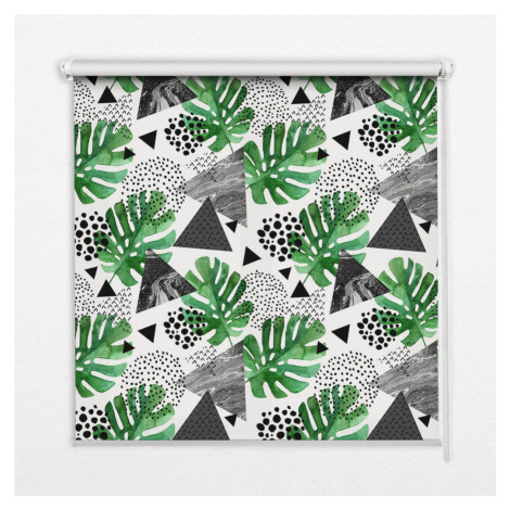 TULUP VNÚTORNÁ roleta - okenná roleta - roleta - 70x140 cm - Listy Trojuholníky Bodky