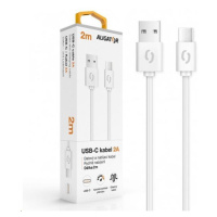 Aligator dátový a nabíjací kábel, konektor USB-C, 2A, 2m, biela