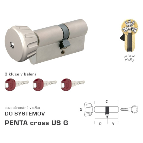 DK - PENTA cross US G - s gombíkom D 50 + V 60 mm