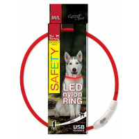 Obojok Dog Fantasy LED nylon červený 65cm
