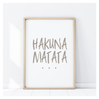 Plagát z kolekcie safari s nápisom hakuna matata