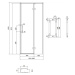 CERSANIT - Sprchové dvere LARGA ČIERNE 100X195, pravé, číre sklo S932-125