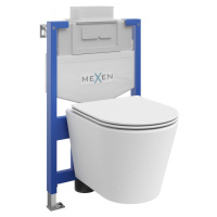 MEXEN/S - WC predstenová inštalačná sada Fenix XS-U s misou WC Rico + sedátko softclose, biela m