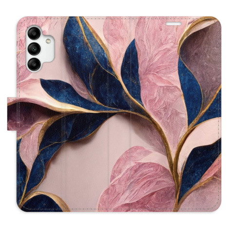 Flipové puzdro iSaprio - Pink Leaves - Samsung Galaxy A04s