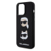 Karl Lagerfeld Liquid Silicone Karl and Choupette Heads Zadný Kryt pre iPhone 15 Pro Max Black