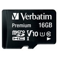 Verbatim MicroSDHC 16GB (Class 10) + SD adaptér