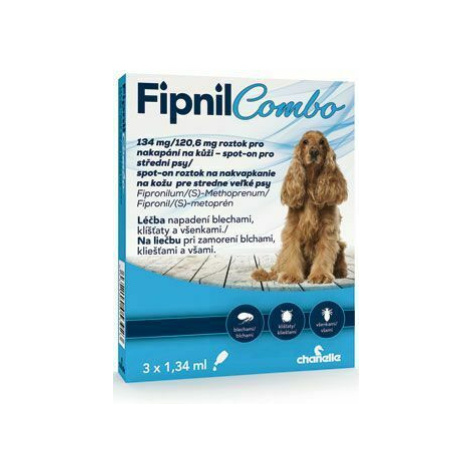 Fipnil Combo 134/120,6mg M Dog Spot-on 3x1,34ml 3 + 1 zadarmo