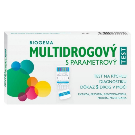 BIOGEMA Multidrogový 5 parametrový test na rýchlu diagnostiku 1 kus