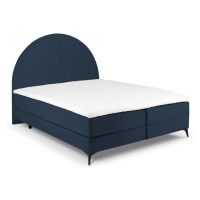 Tmavomodrá boxspring posteľ s úložným priestorom 180x200 cm Sunrise – Cosmopolitan Design