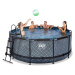Bazén s pieskovou filtráciou Stone pool Exit Toys kruhový oceľová konštrukcia 360*122 cm šedý od