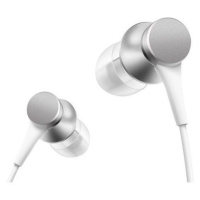 Káblové stereo slúchadlá, 3,5 mm jack, tlačidlo nahrávania, Xiaomi, strieborné, výrobné