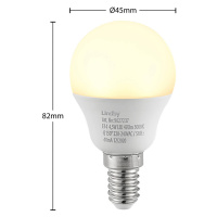 Lindby LED kvapková žiarovka E14 G45 4,5W 3000K opál