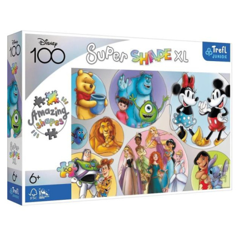 Puzzle 160 XL Super Shape - Farebný svet Disney / Disney 100