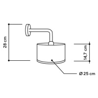 ALMUT 2610 nástenné svetlo Ø25 cm seno/ružový kvet