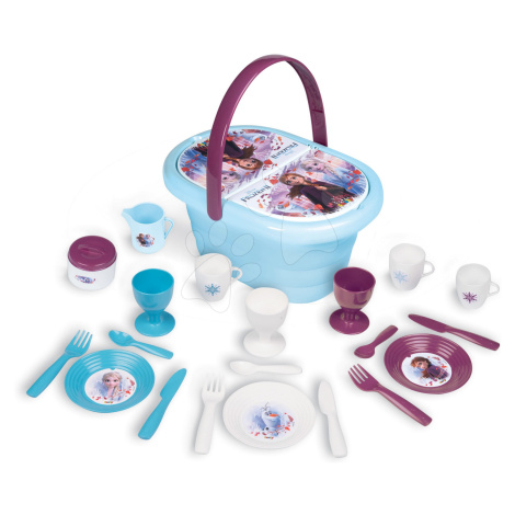 Košík s obedovou súpravou a pohármi Frozen 2 Disney Smoby s 21 doplnkami