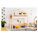 Domčeková vyvýšená detská posteľ 90x200 cm v prírodnej farbe Zippo BA – Adeko