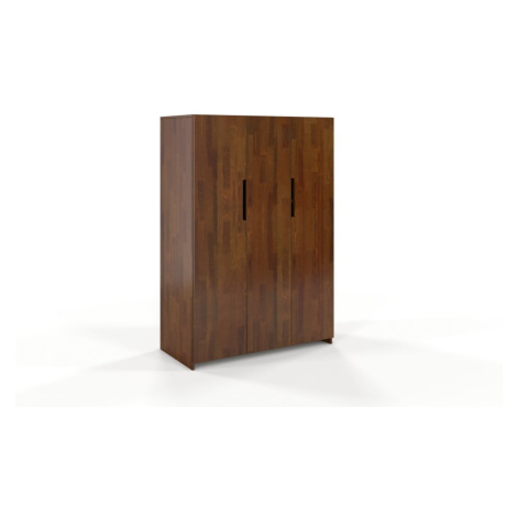 Hnedá šatníková skriňa z borovicová dreva Skandica Bergman, 128 x 180 cm