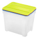 Plastové úložné boxy s vekom HEIDRUN TEXBOX 3x21l