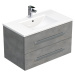 Kúpeľňová skrinka s umývadlom Naturel Cube Way 80x53x46 cm matný betón CUBE46802BEMOD