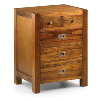 Estila Luxusný nočný stolík Star z dreva mindi hnedej farby s piatimi zásuvkami 65cm