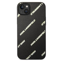 Karl Lagerfeld PU Grained Leather Logomania Zadný Kryt pre iPhone 14 Max Black