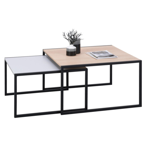 Dieter Knoll SADA KONFERENČNÝCH STOLÍKOV, farba duba, svetlosivá, drevo, kov, 75/75/42 cm