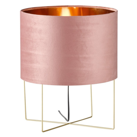 Ružová stolová lampa s textilným tienidlom (výška  43 cm) Aura – Fischer & Honsel