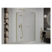 MEXEN/S - Roma sprchovací kút otvárací 70x100, sklo transparent, zlatá + vanička 854-070-100-50-
