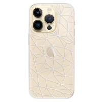 Odolné silikónové puzdro iSaprio - Abstract Triangles 03 - white - iPhone 14 Pro