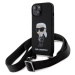 Karl Lagerfeld Liquid Silicone Crossbody Ikonik Zadný Kryt pre iPhone 15 Black